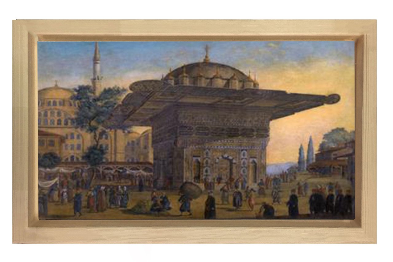 Osmanlı Halkı Tablosu Naturel Ahşap Çerçeve - 100x200