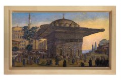 Osmanlı Halkı Tablosu Naturel Ahşap Çerçeve - 100x200
