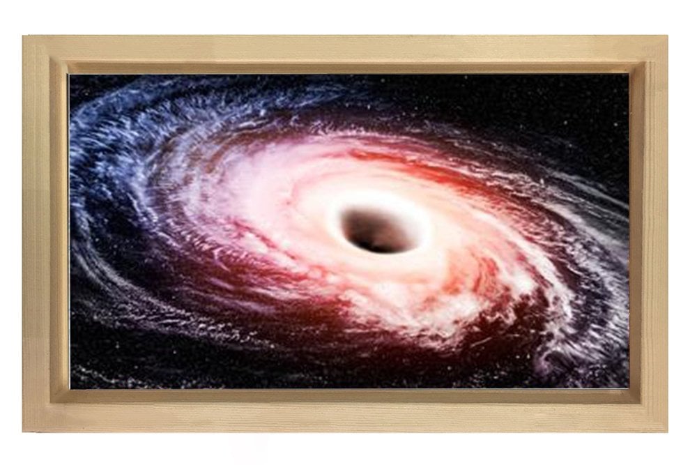 Evren ve Uzay Tablosu Naturel Ahşap Çerçeve - 45x30
