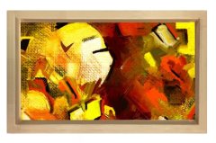Soyut Reprodüksiyon Tablosu Naturel Ahşap - 50x90