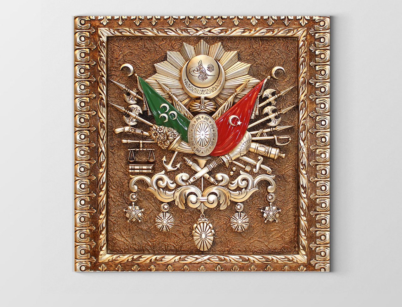 Osmanlı Tuğrası Tablosu Çerçevesiz - 80x80