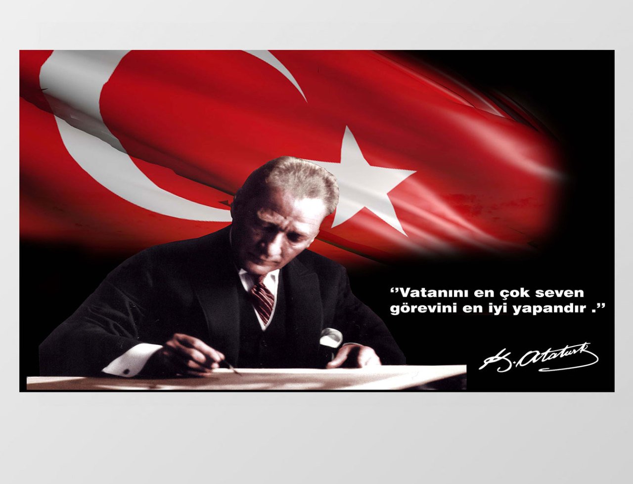 vatanı en çok seven görevini en iyi yapandır Tablosu Çerçevesiz - 40x60