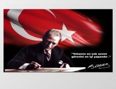 vatanı en çok seven görevini en iyi yapandır Tablosu Çerçevesiz - 45x30