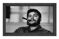 Che Guevara ve Puro Tablosu Siyah Ahşap Çerçeve - 50x70