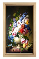 Renkli Nature Morte Tablosu Naturel Ahşap - 40x60