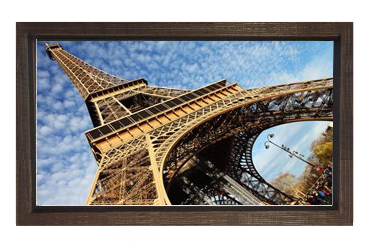 Eiffel Kulesi Paris Tablosu Kahverengi Ahşap Çerçeve - 70x100