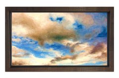 Bulut Gökyüzü Gün Tablosu Kahverengi Ahşap Çerçeve - 50x90
