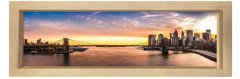 Su Köprüsü Ve Şehir Tablosu Naturel Ahşap Çerçeve - 180x60