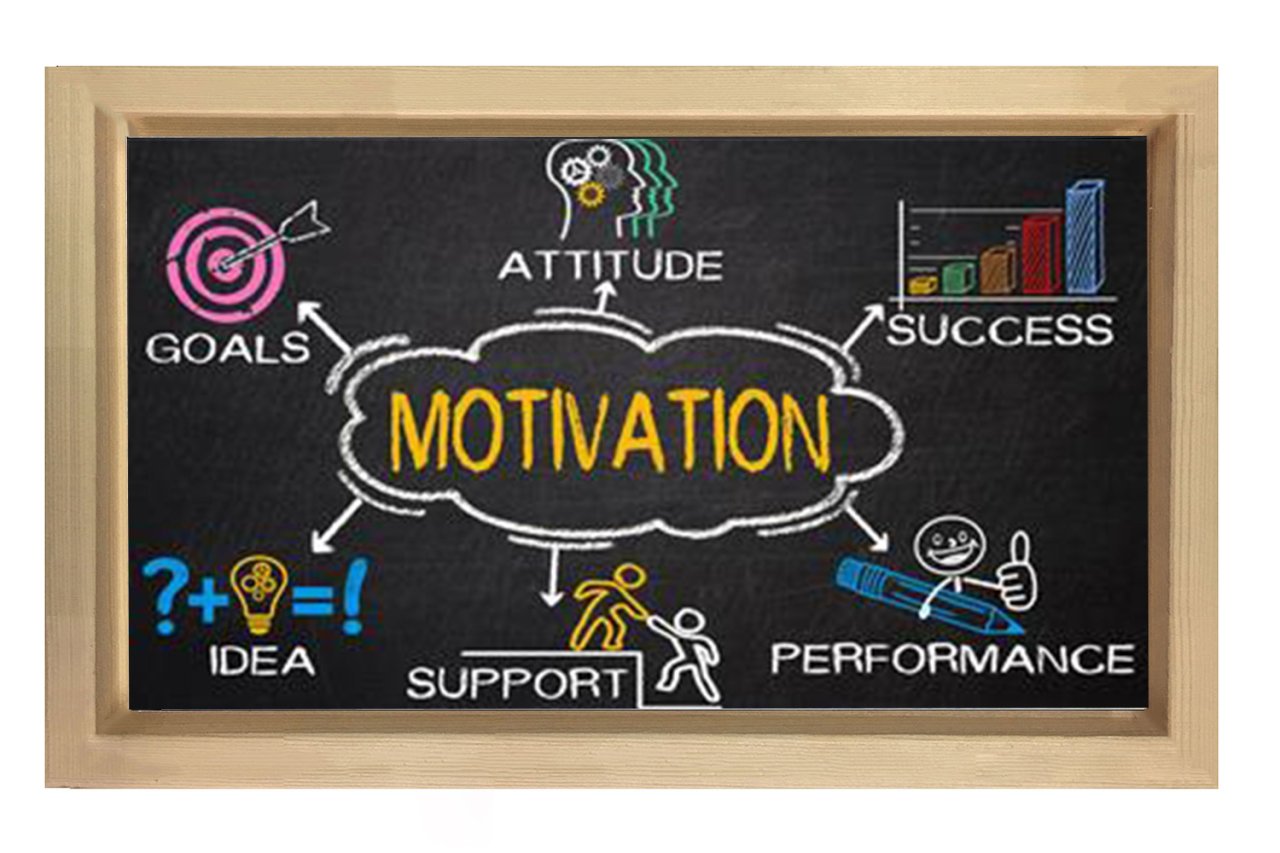 Motıvatıon =Motivasyon Tablosu Naturel Ahşap Çerçeve - 100x150