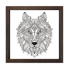 Mandala Kurt Tablosu Kahverengi Ahşap Çerçeve - 100x100
