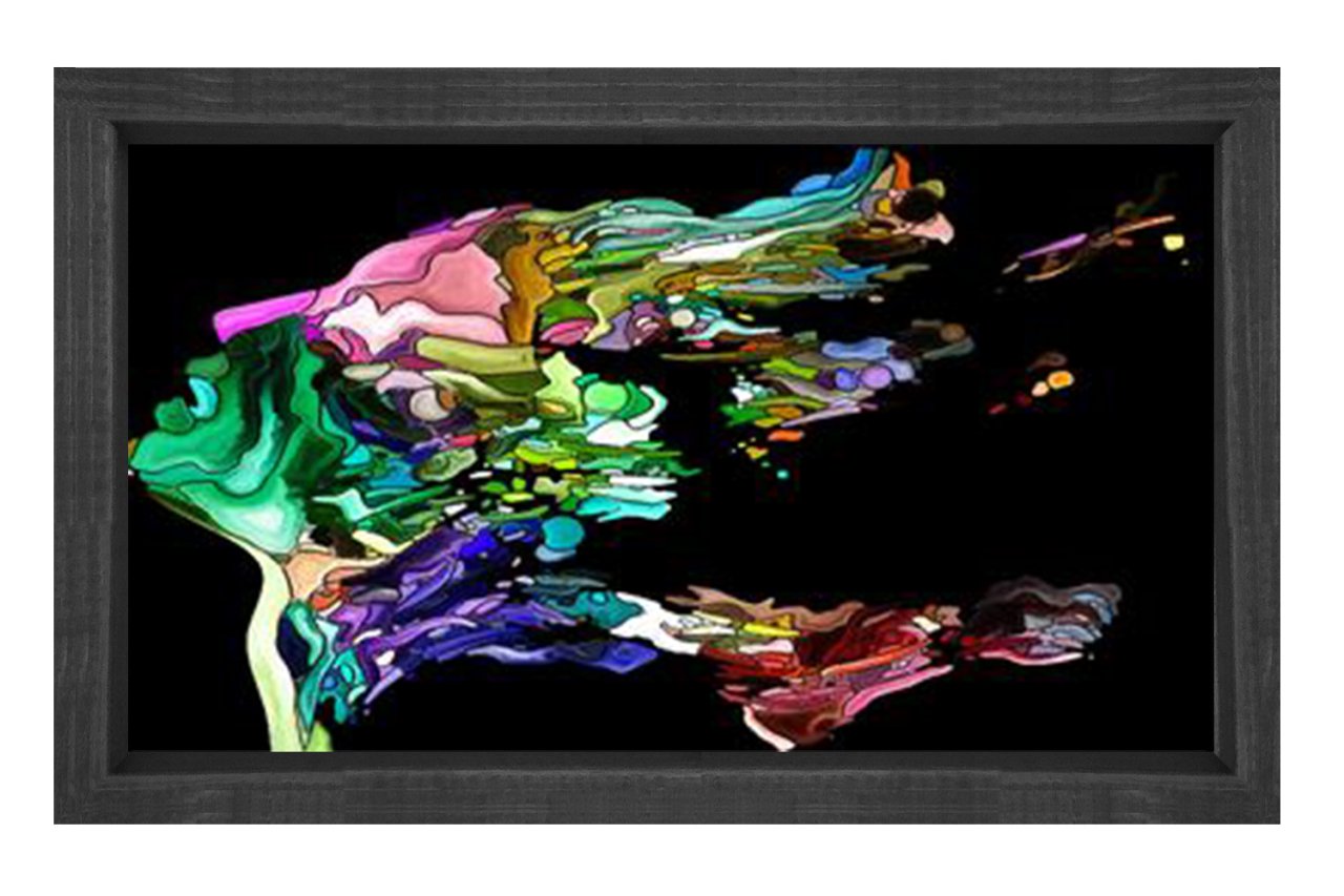 Soyut Reprodüksiyon Tablosu Siyah Ahşap - 100x150