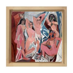 Pablo Picasso - Avignonlu Kızlar Tablosu Naturel Ahşap Çerçeve - 70x70