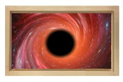 Uzayda Karadelik Tablosu Naturel Ahşap Çerçeve - 100x200