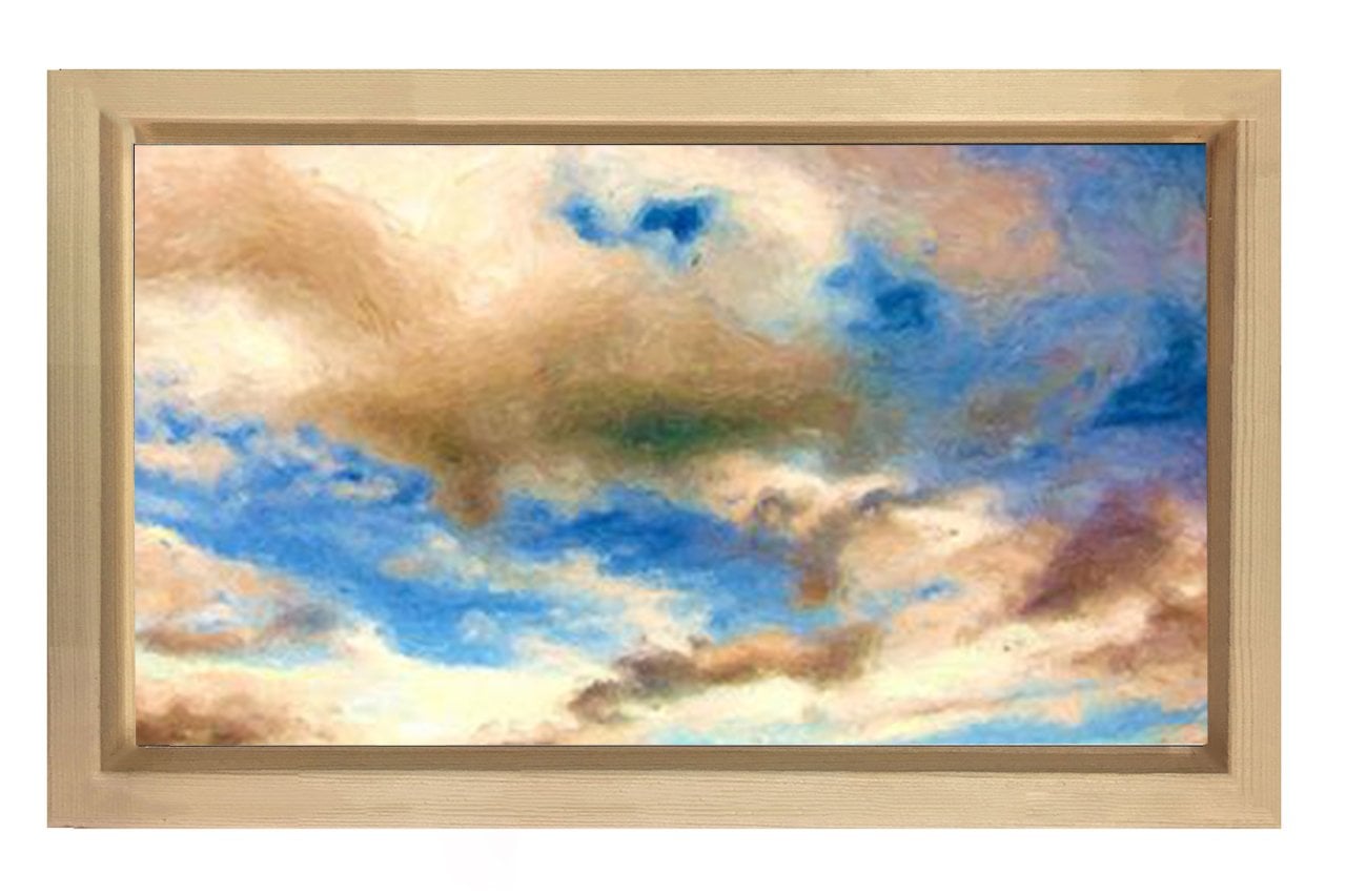 Bulut Gökyüzü Gün Tablosu Naturel Ahşap Çerçeve - 100x200