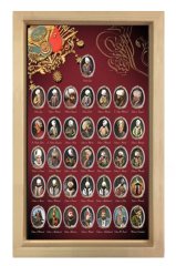 Osmanlı Padişahları Tablosu Naturel Ahşap Çerçeve - 50x90