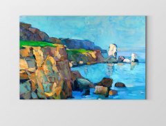Deniz Manzarası Yağlıboya Tablosu Çerçevesiz - 45x30