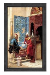 Kahvehane Tablosu Siyah Ahşap Çerçeve - 40x60