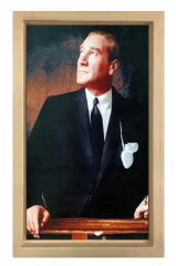 Atatürk Tablosu Naturel Ahşap - 100x200