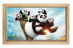 Pandalar Tablosu Naturel Ahşap - 40x60
