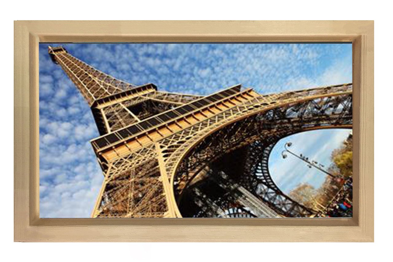 Eiffel Kulesi Paris Tablosu Naturel Ahşap Çerçeve - 70x100