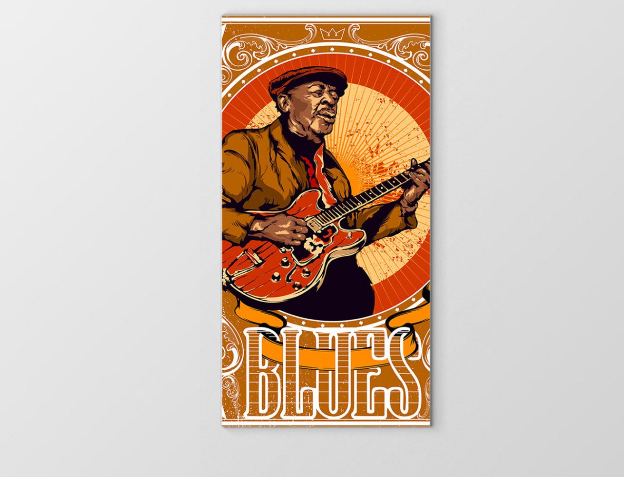 Blues Müzik Adam Tablosu Çerçevesiz - 70x100