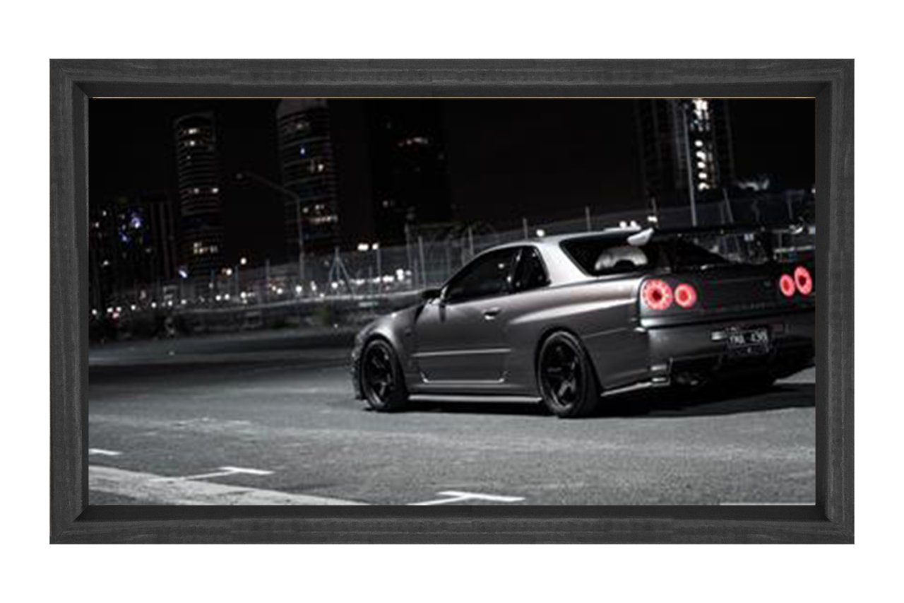 Subaru Tablosu Siyah Ahşap Çerçeve - 50x90