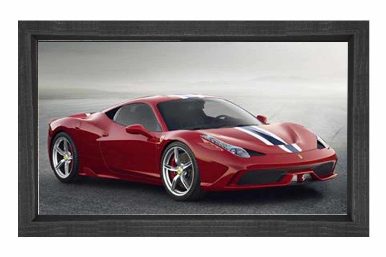 Kırmızı Ferrari Tablosu Siyah Ahşap Çerçeve - 50x70