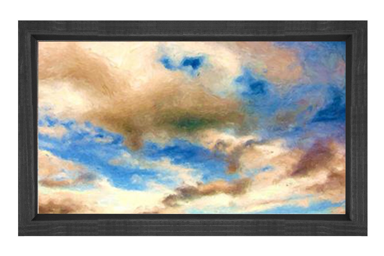 Bulut Gökyüzü Gün Tablosu Siyah Ahşap Çerçeve - 40x60