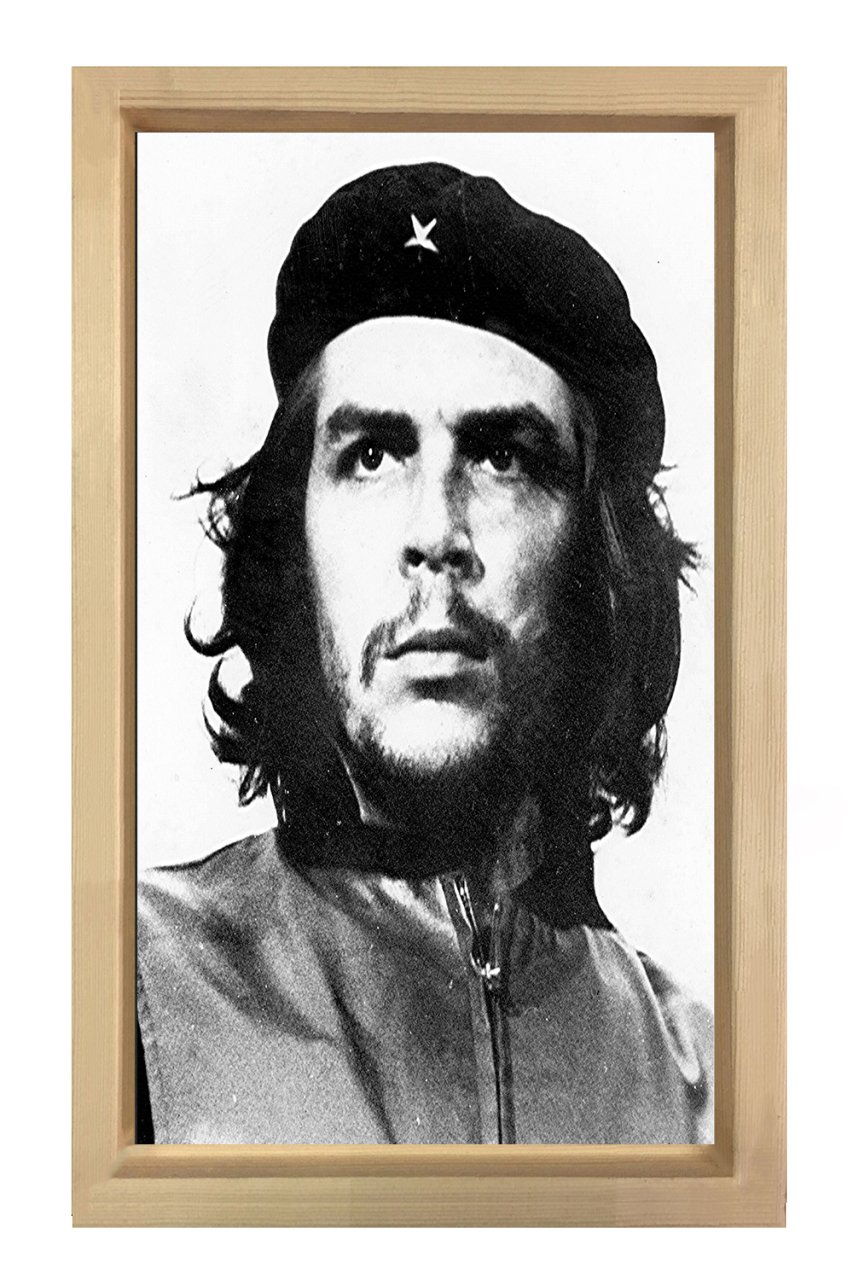 Che Guevara Tablosu Naturel Ahşap Çerçeve - 50x90