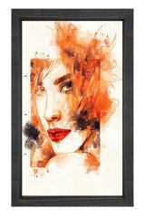 Kadın Yüzü Tablosu Siyah Ahşap Çerçeve - 40x60