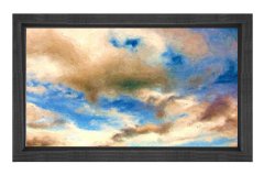 Bulut Gökyüzü Gün Tablosu Siyah Ahşap Çerçeve - 50x70