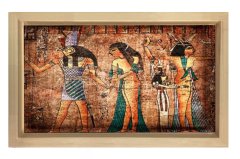 Mısır Duvar Yazısı Tablosu Naturel Ahşap - 50x90