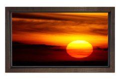 Güneşin Batımı Tablosu Kahverengi Ahşap Çerçeve - 45x30
