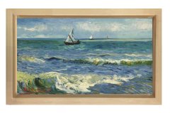 Les Saintes-Maries Manzarası Tablosu Naturel Ahşap Çerçeve - 100x200