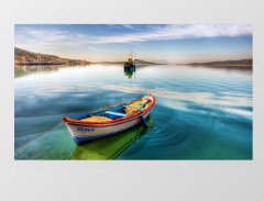 Göl Kayık Muhtesem Manzara Tablosu Çerçevesiz - 40x60
