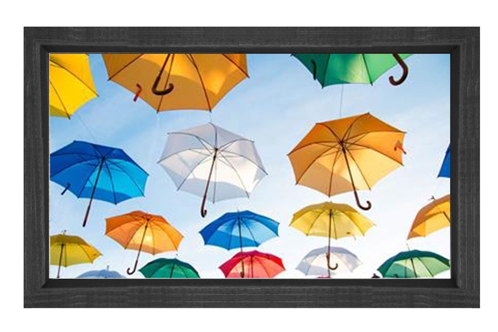 Şemsiyeler Tablosu Siyah Ahşap Çerçeve - 50x90