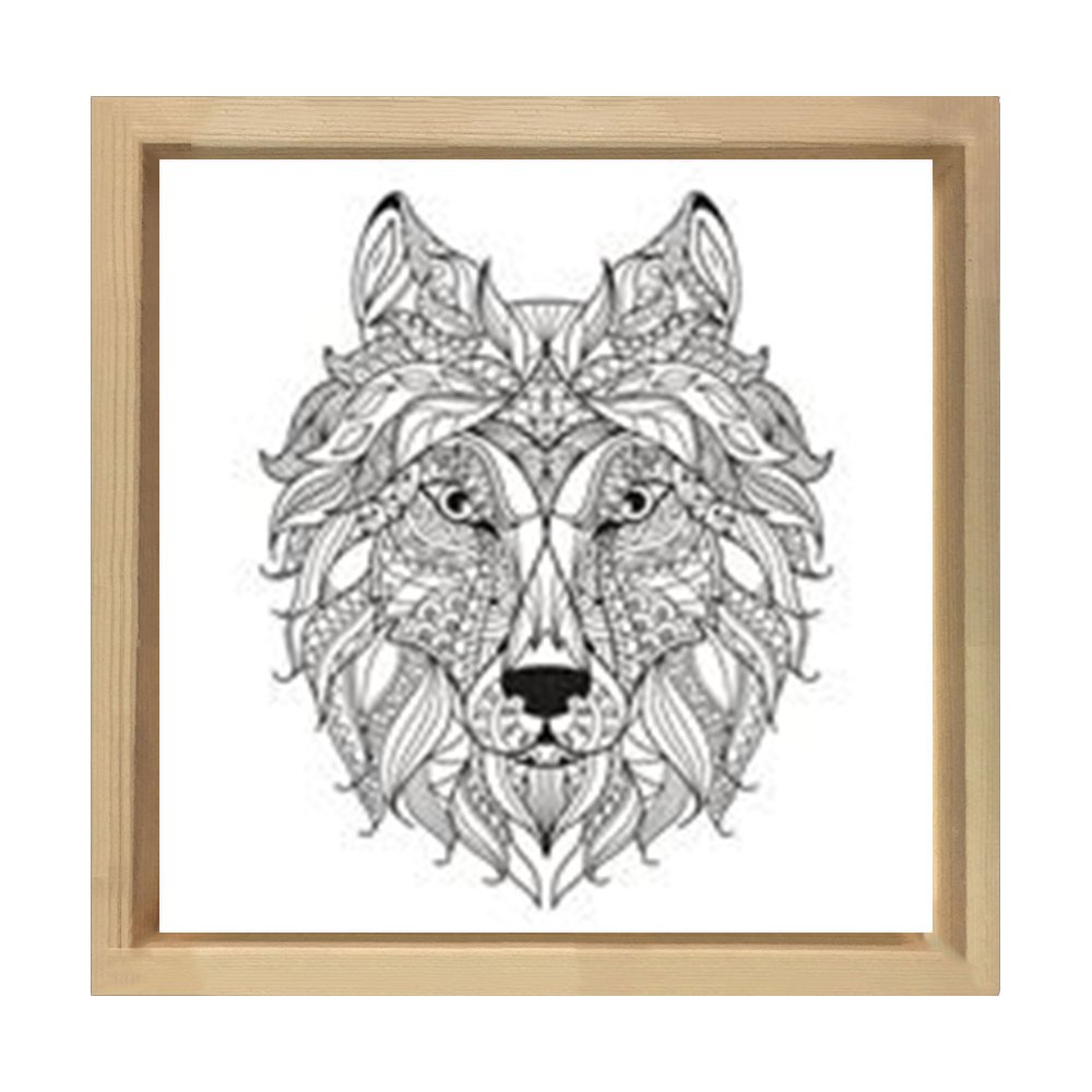 Mandala Kurt Tablosu Naturel Ahşap Çerçeve - 70x70