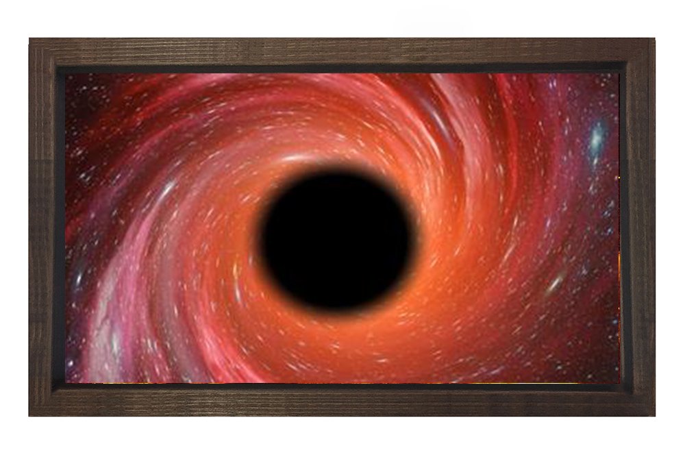 Uzayda Karadelik Tablosu Kahverengi Ahşap Çerçeve - 100x200
