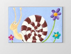Sevimli Sümüklu Böcek Tablosu Çerçevesiz - 100x200