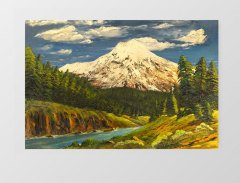 Karlı Dağ ve Orman Tablosu Çerçevesiz - 40x60