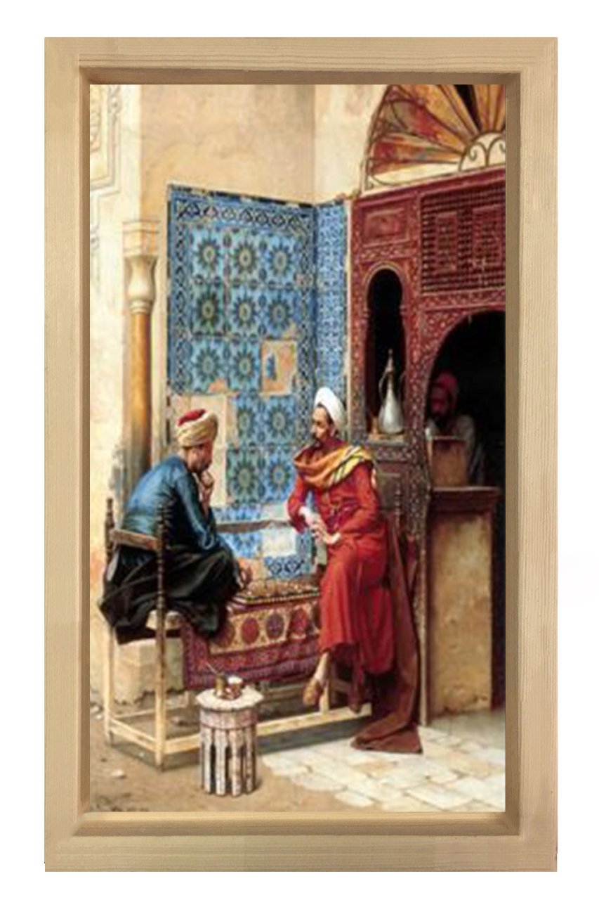Kahvehane Tablosu Naturel Ahşap Çerçeve - 100x150