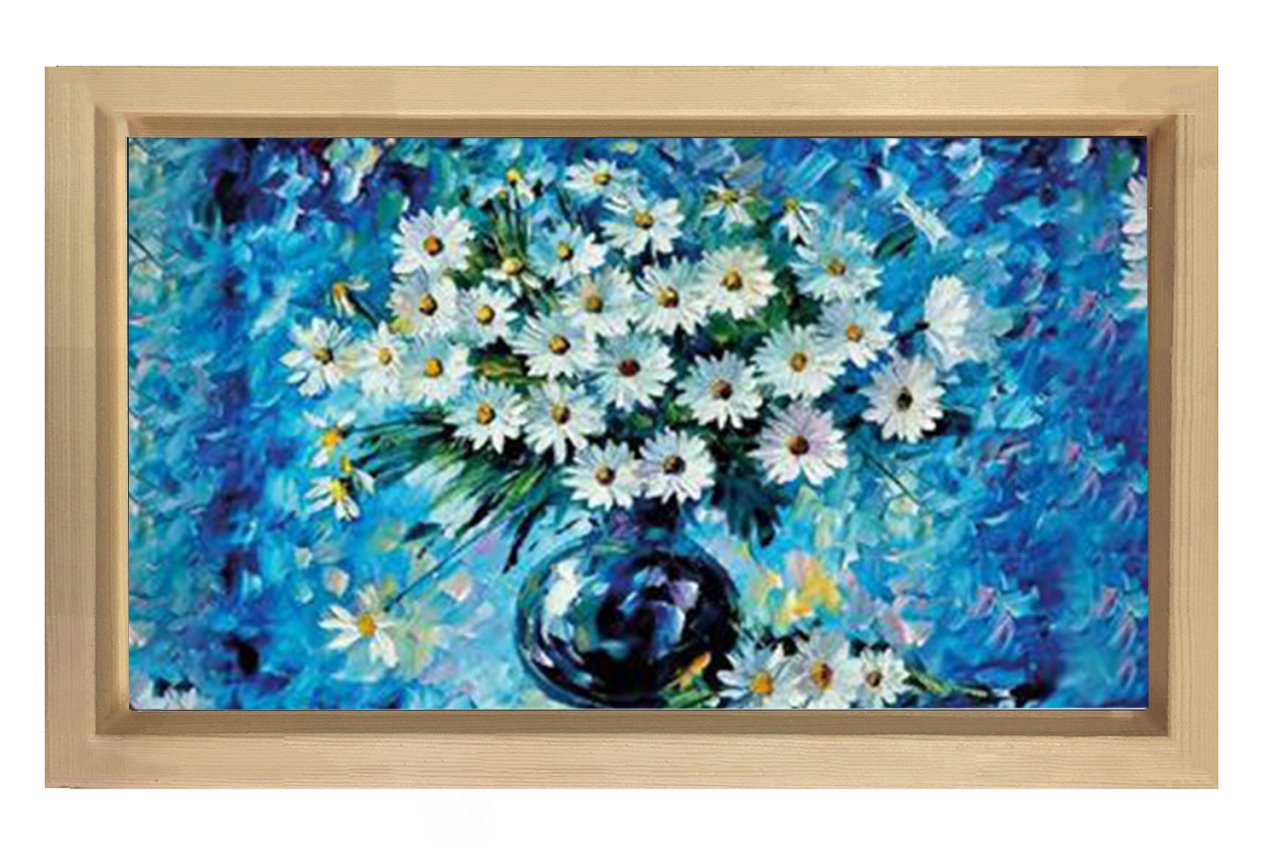 Papatyalı Nature Morte Tablosu Naturel Ahşap - 100x200