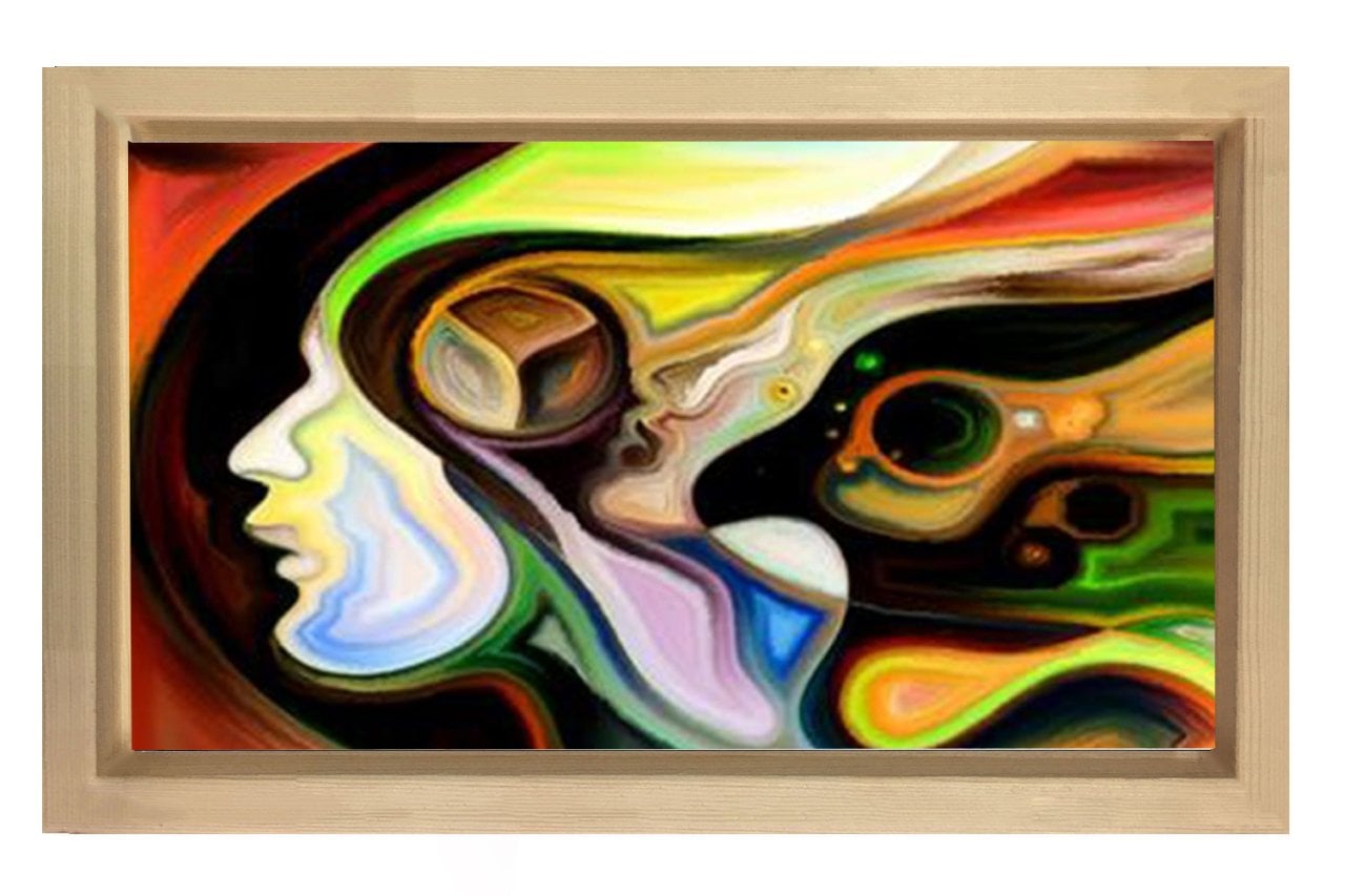 Soyut Reprodüksiyon Tablosu Naturel Ahşap - 40x60
