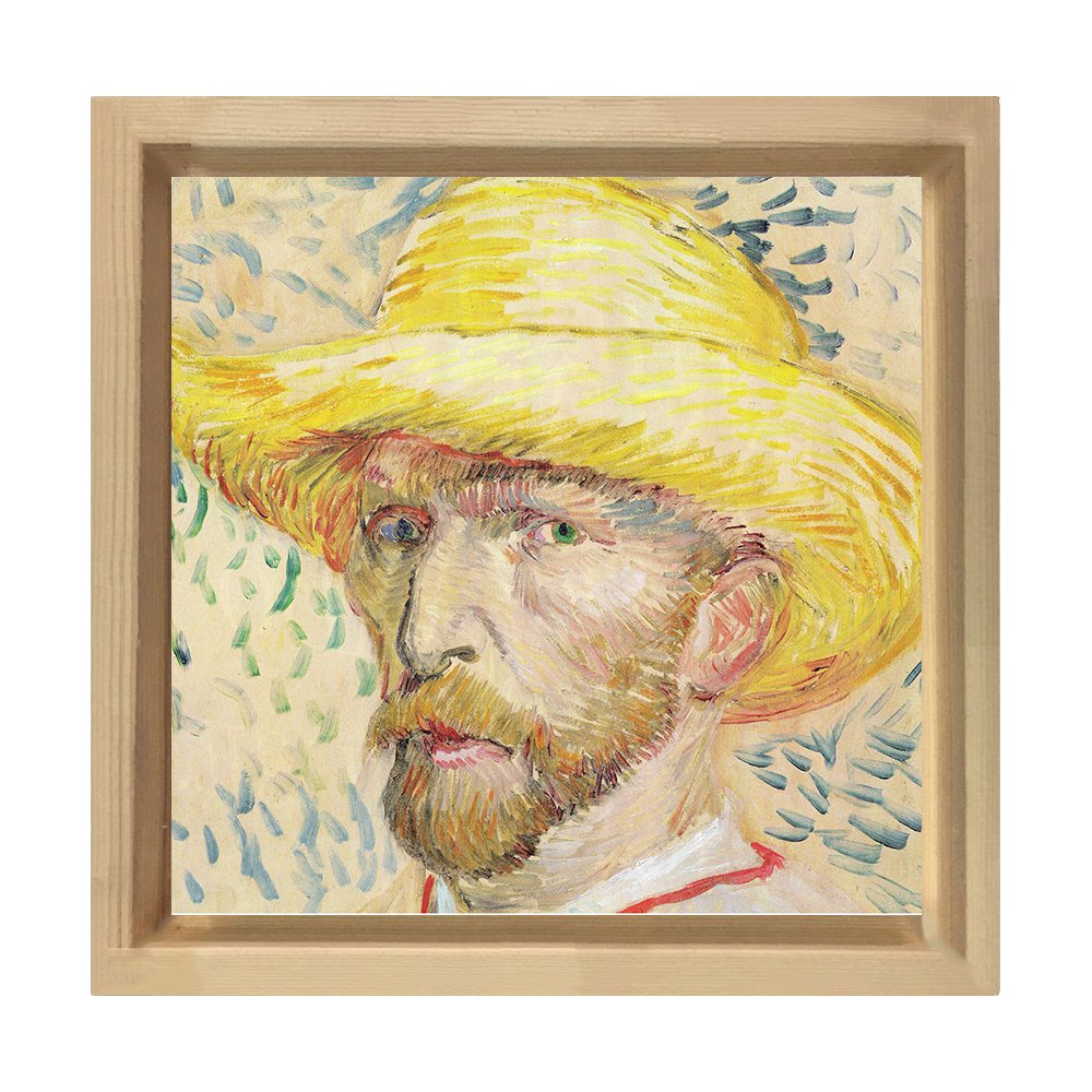 Van Gogh Portre Tablosu Naturel Ahşap Çerçeve - 80x80