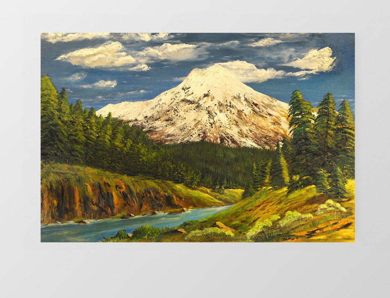 Karlı Dağ ve Orman Tablosu Çerçevesiz - 50x70