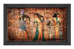 Mısır Duvar Yazısı Tablosu Siyah Ahşap - 50x90