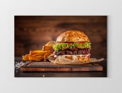 Hamburger ve Patatesler Tablosu Çerçevesiz - 100x150