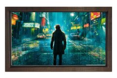 Gecede ki Adam Tablosu Kahverengi Ahşap Çerçeve - 40x60