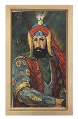 Sultan 4. Murat Tablosu Naturel Ahşap Çerçeve - 40x60
