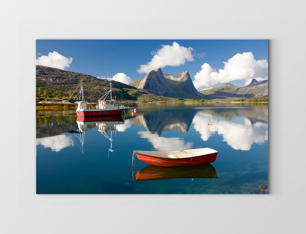Kayık Gemi Ve Göl Tablosu Çerçevesiz - 40x60
